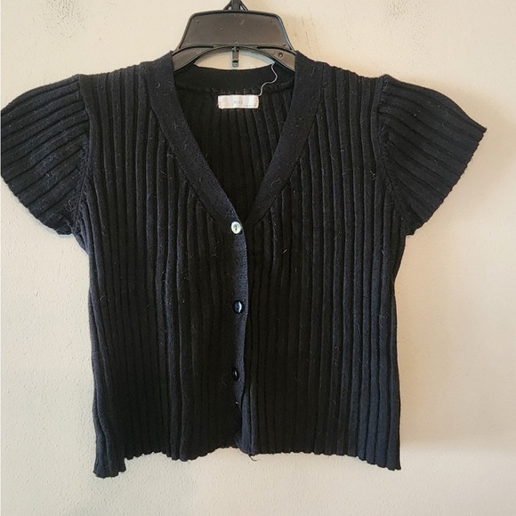 Ruee black Ribbed cropped top size juniors small - Picture 1 of 3